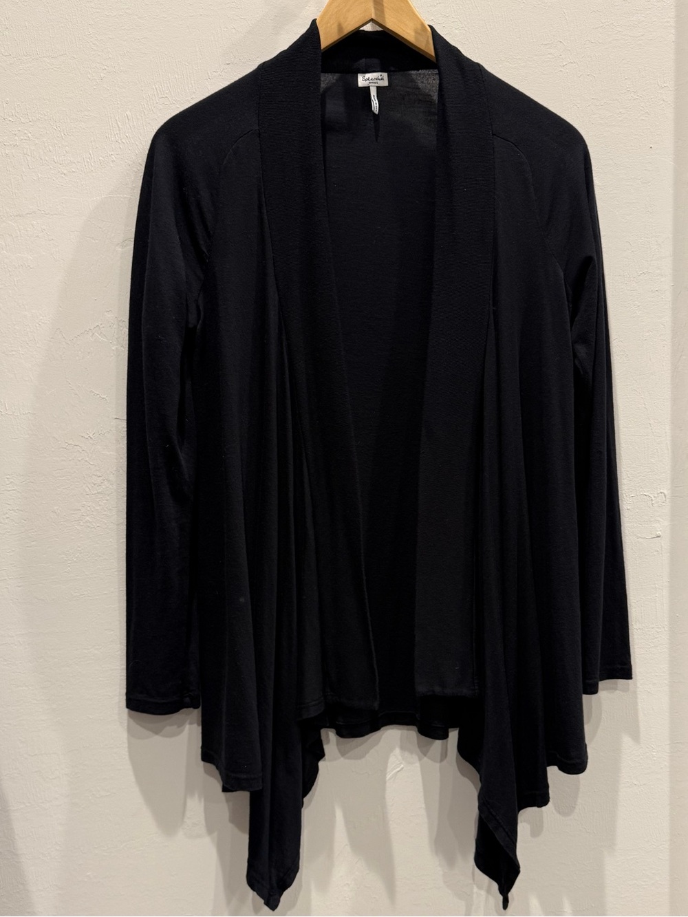 Splendid Black Draped Open-Front Women's Cardigan